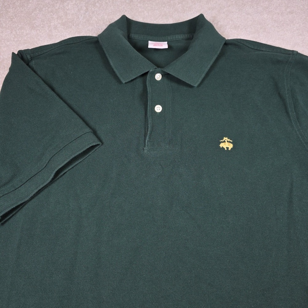 Brooks Brothers Polo Shirt XL Performance Cotton Original Fit Green Short Sleeve